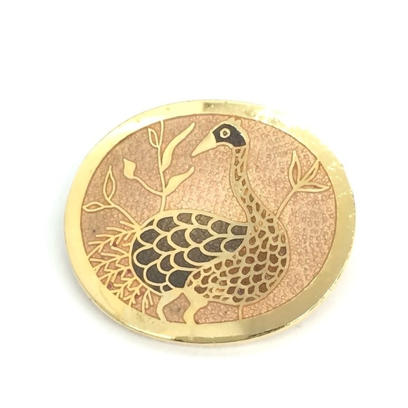 3/$30 VINTAGE DE PASSELLE SYLVESTRE BROOCH PIN ENAMEL PEACOCK BIRD CANADA - Picture 4 of 9